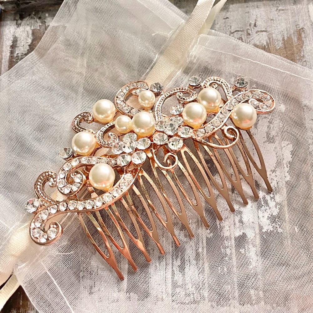 Rose Gold Bridal Hair Comb